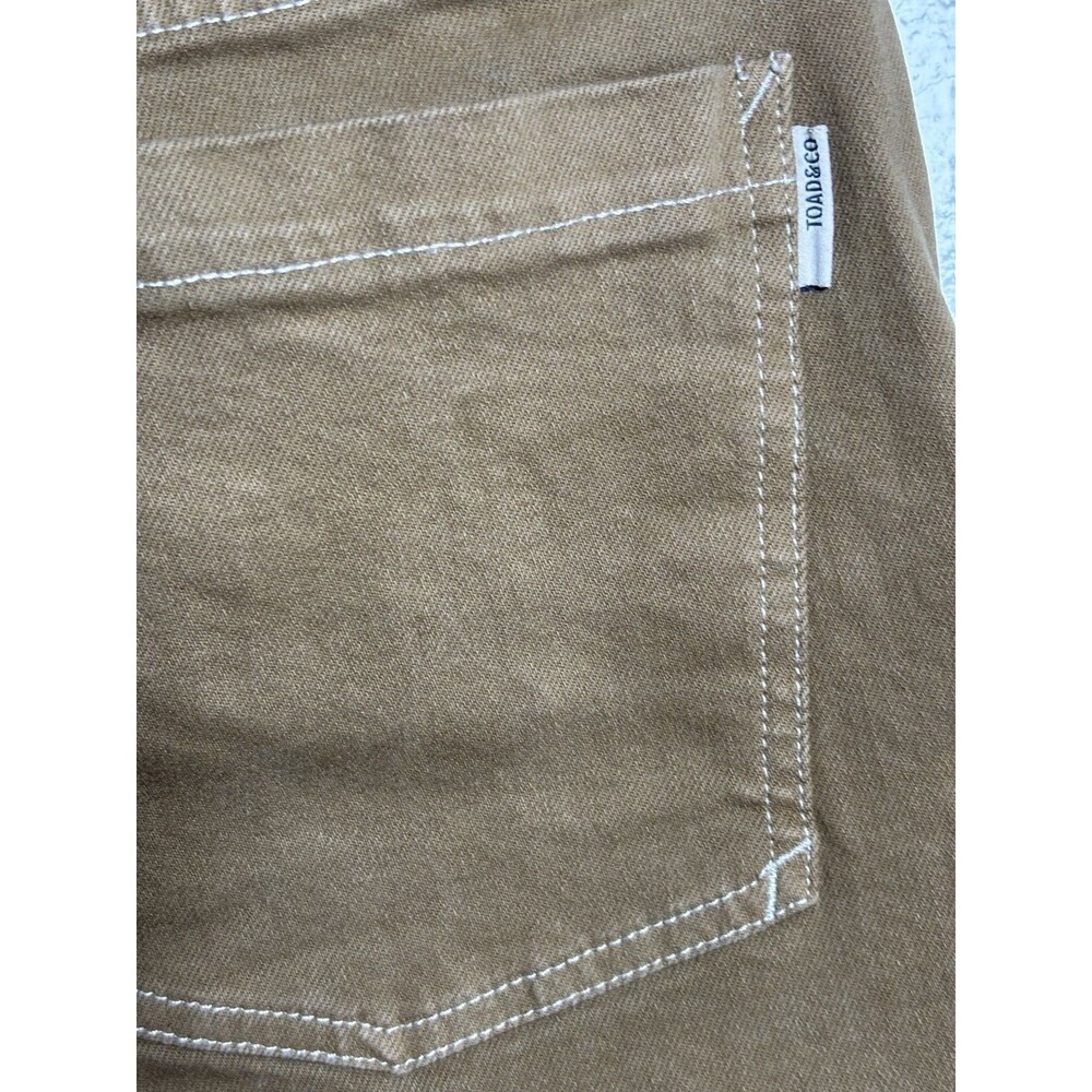 TOAD&CO Women’s 8 Brown Organic Cotton Elastane Flat Front Pants w/Pockets - Picture 7 of 12